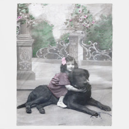 Couverture Polaire Fille et son chien