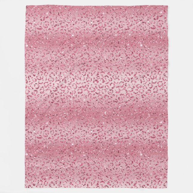Couverture Polaire Fille Parties scintillant rose Leopard Ombre (Devant)