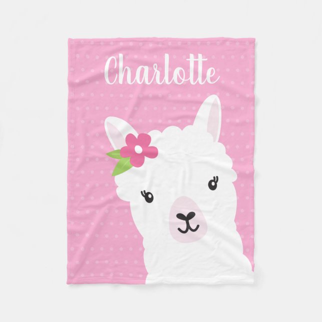 Couverture Polaire Fille personnalisée par rose floral d'alpaga de (Devant)