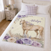 Fille Rose Violet Jaune Cheval Monogramme