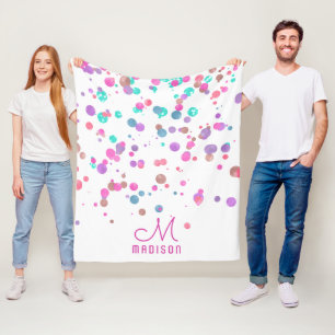 Couverture Polaire Fille Sirène Parties scintillant & Foil Confetti M