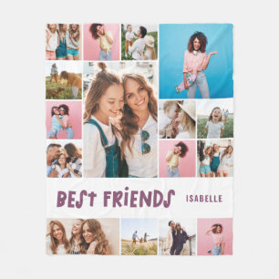 Couverture Polaire Fille violet 16 photo meilleur ami moderne simple 