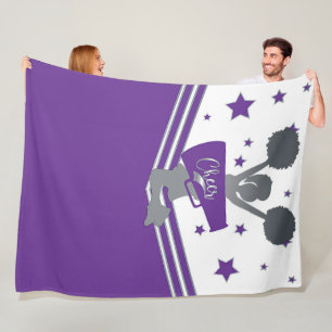Couverture Polaire Filles de Cheer-leading Purple & Silver Stars
