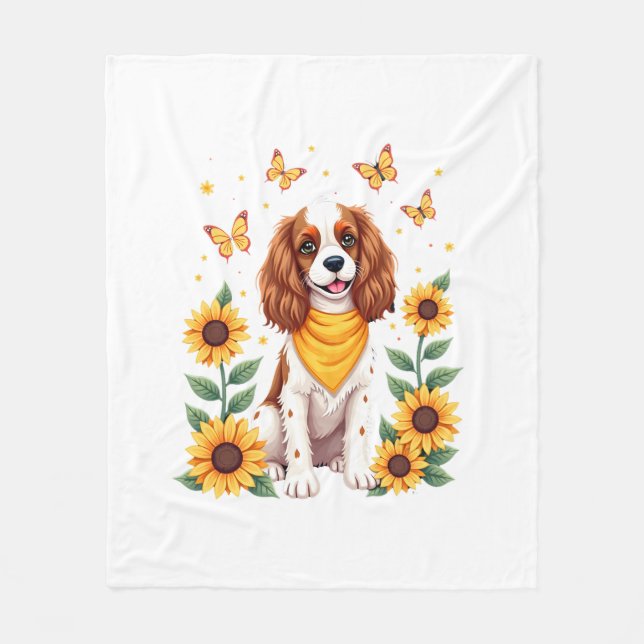 Couverture Polaire Filles Femmes Maman Cavalier King Charles Spaniel  (Devant)