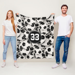 Couverture Polaire filles garçons sans fin ballons de football motif