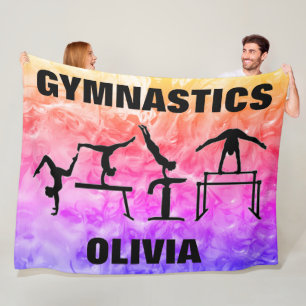 Couverture Polaire Filles Gymnastique Arc-en-ciel torsades Blanche po