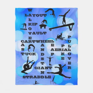 Couverture Polaire Filles Gymnastique Compétences Mots-croisés Bleu