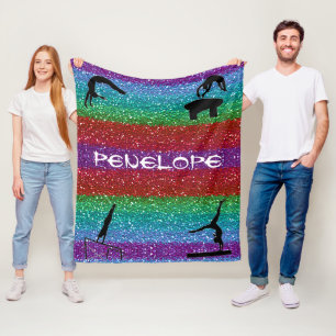 Couverture Polaire Filles Gymnastique Événements Rainbow Sparkle Blan