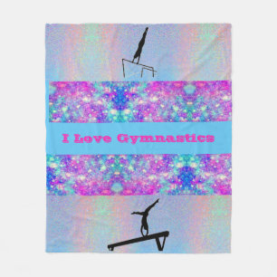 Couverture Polaire Filles I Love Gymnastique Blanche polaire