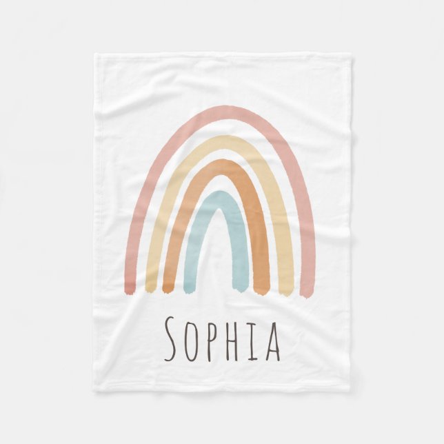 Couverture Polaire Filles Jote Boho Aquarelle Arc-en-ciel Enfants (Devant)