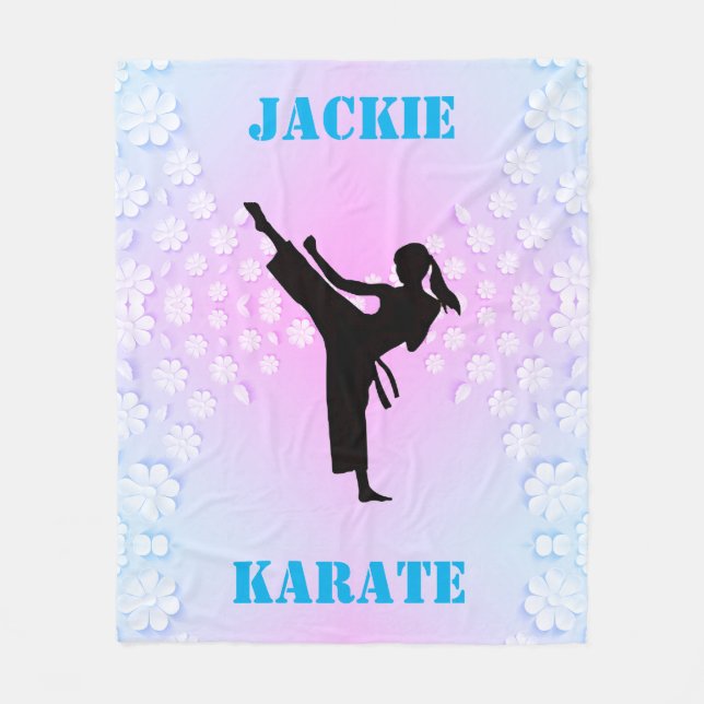 Couverture Polaire Filles Karate Floral (Devant)