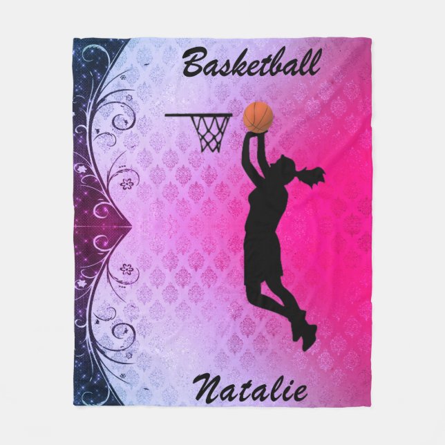 Couverture Polaire Filles Majestic Gradient Basketball Blanche polair (Devant)