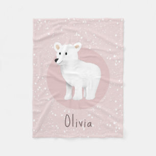 Couverture Polaire Filles mignonne Rose Hiver Ours Polaire Vacances E
