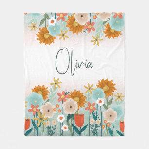 Couverture Polaire Filles mignonnes et élégantes printemps botanique 