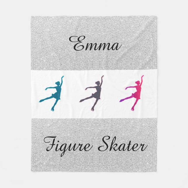 Couverture Polaire Filles Patinage artistique Argent Sparkle Fleece B (Devant)