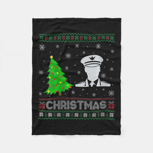 Couverture Polaire Filles Pilote Xmas Arbre Éclairage de Noël moche (Devant)