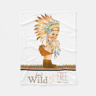 Couverture Polaire Filles sauvages et libres Tribal Baby
