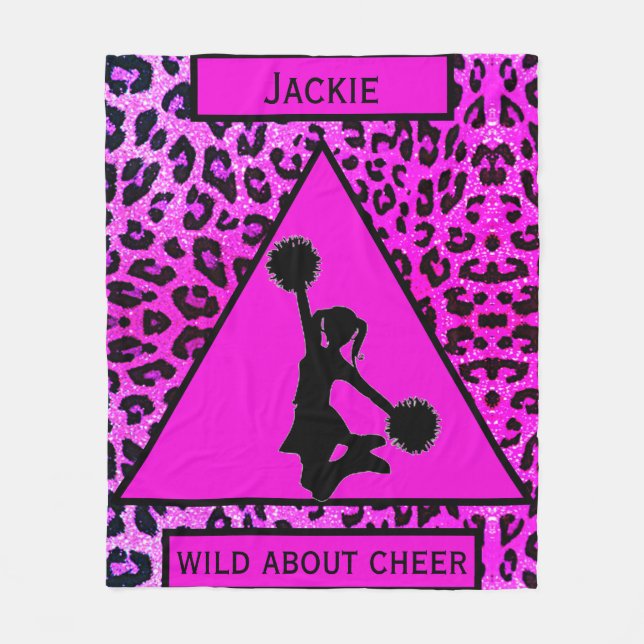 Couverture Polaire Filles "Wild About Cheer" Leopard rose (Devant)
