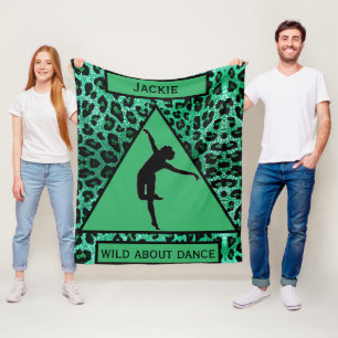 Couverture Polaire Filles "Wild About Dance" Green Leopard