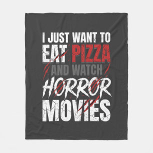 Couverture Polaire Films d'horreur Pizza Halloween Design_1