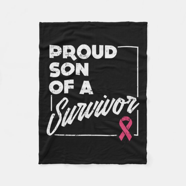 Couverture Polaire Fils De Survivant Cancer Du Sein Cadeau De Soutien (Devant)