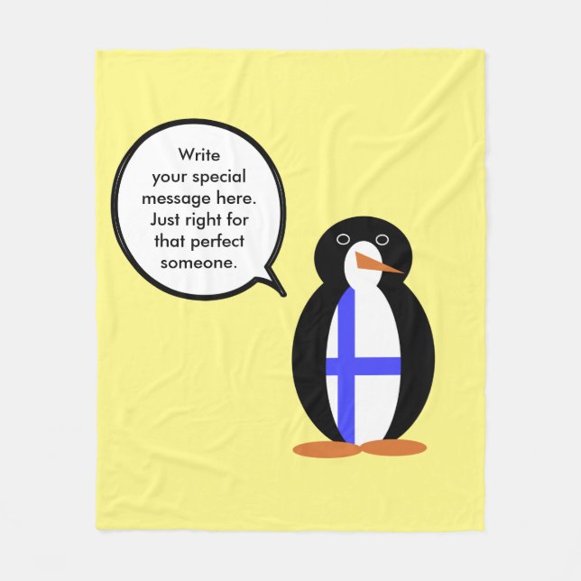 Couverture Polaire Finlande Parler de Mme Penguin Personnalisée (Devant)