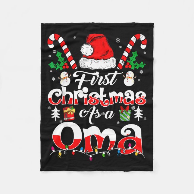 Couverture Polaire First Christmas As A Oma Family Matching  (Devant)