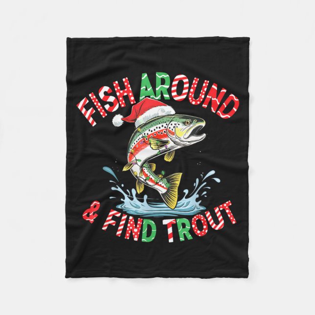 Couverture Polaire Fish Around Find Trout, Funny Fisherman Fishing Ch (Devant)