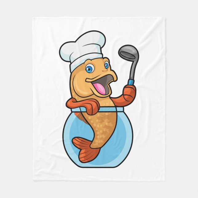 Couverture Polaire Fish in Glass as Cook with Soup spoon (Devant)