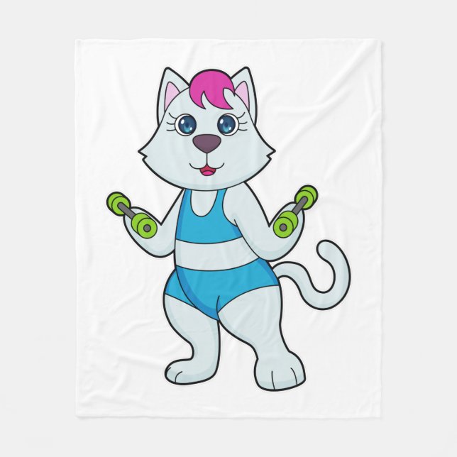 Couverture Polaire Fitness Cat Dumbbell (Devant)