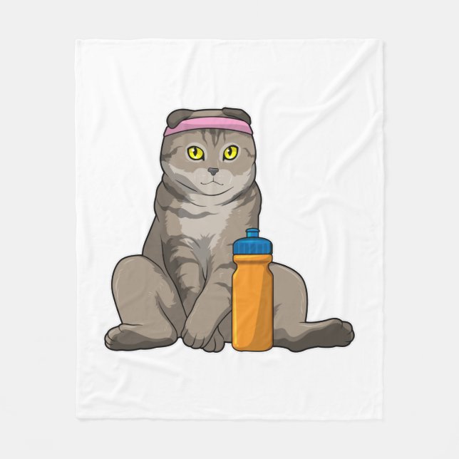 Couverture Polaire Fitness Chat Boire de la tasse (Devant)