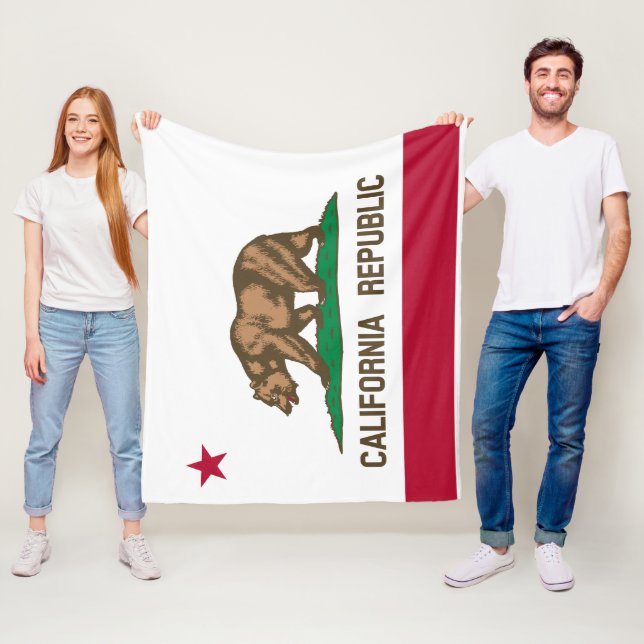 Couverture Polaire Flag Of California,California flag blanket (En situation)