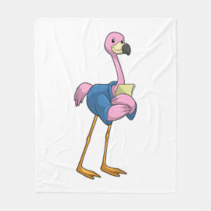 Couverture Polaire Flamant rose en tant que secrétaire avec Bloc-note