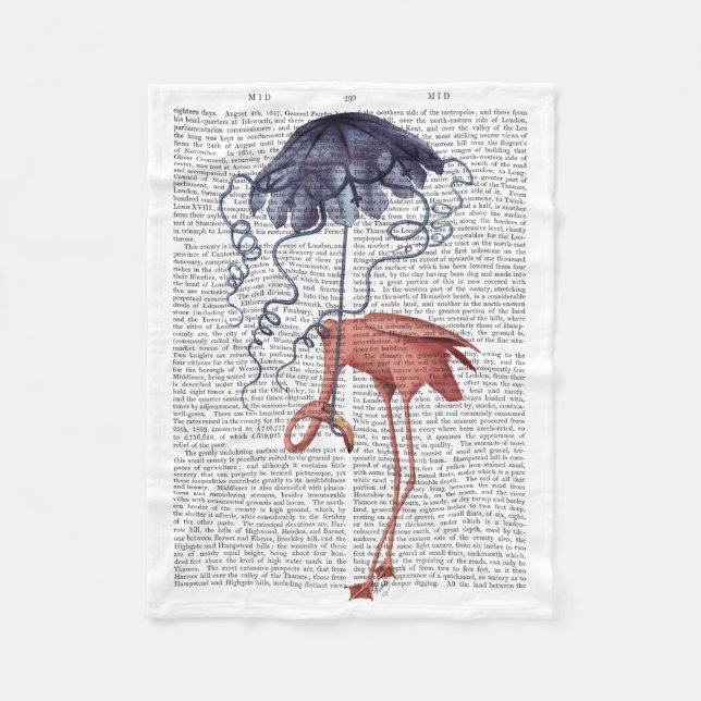 Couverture Polaire Flamant rose et parasol (Devant)