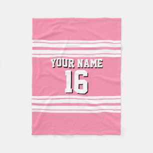 Couverture Polaire Flamant rose Rose White Team Jersey Numéro personn