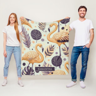 Couverture Polaire Flamant rose vintage sans couture