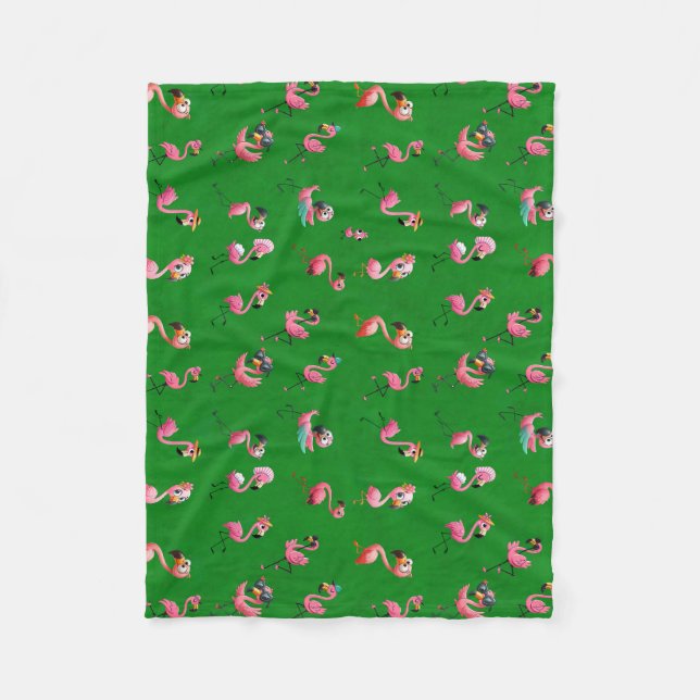 Couverture Polaire Flamants roses (Devant)