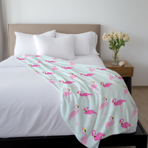 Couverture Polaire Flamants roses roses