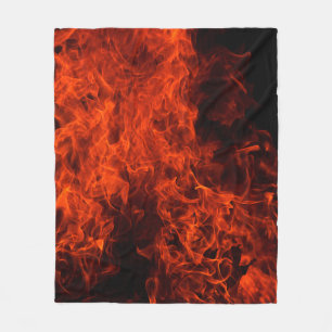 Couverture Polaire Flamme arrière - plan feu noir chaud