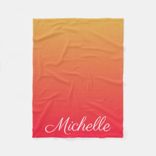 Couverture Polaire Flamme personnalisée rouge et jaune ombre