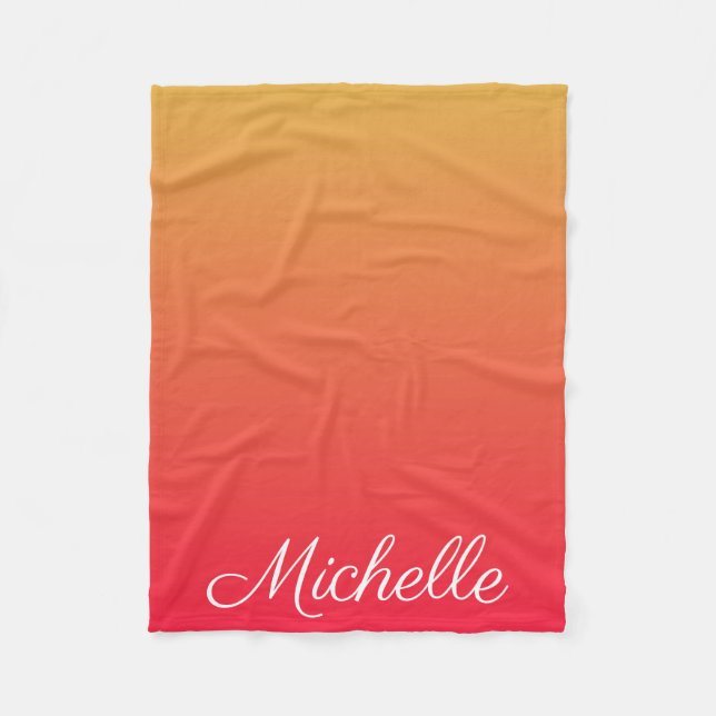 Couverture Polaire Flamme personnalisée rouge et jaune ombre (Devant)