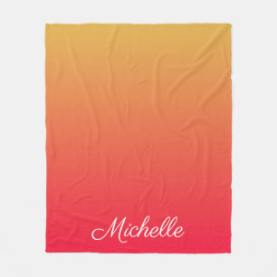 Couverture Polaire Flamme personnalisée rouge et jaune ombre