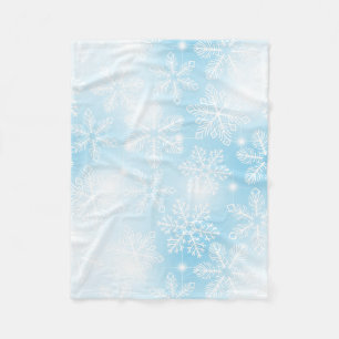 Couverture Polaire Flammes de neige et lumières bleues