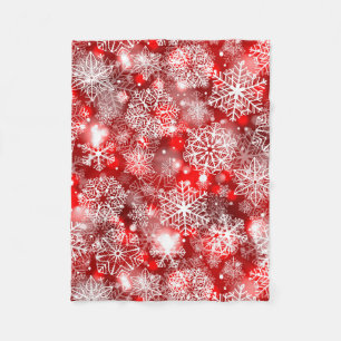 Couverture Polaire Flammes de neige sur rouge
