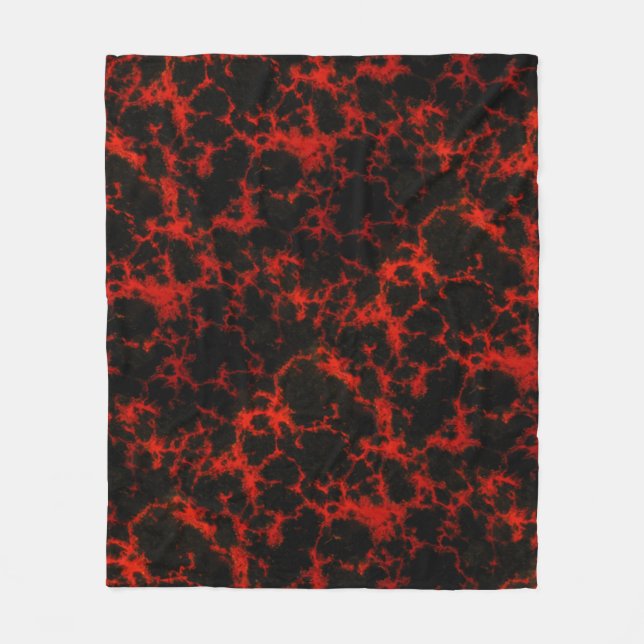 Couverture Polaire Flammes rouges et noires éclatantes (Devant)