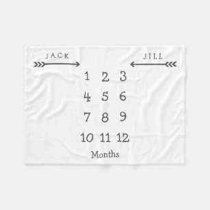 Couverture Polaire Flèche moderne Twin Milestone Baby Blanket