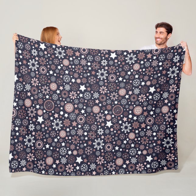 Couverture Polaire Flèches métalliques en or rose hivernal (En situation)