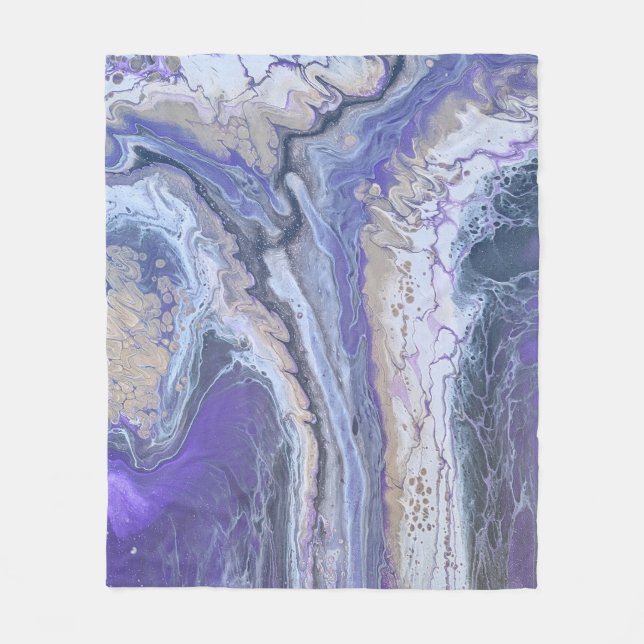 Couverture Polaire Fleece Blanket Abstract Purple & Gold Mineral Vein (Devant)
