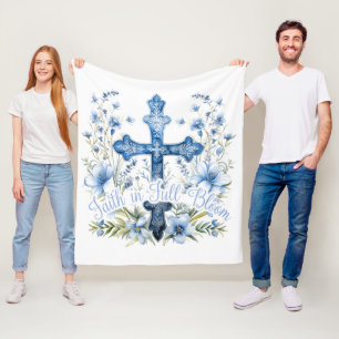 Couverture Polaire Fleece Blanket Foi chrétienne en pleine floraison