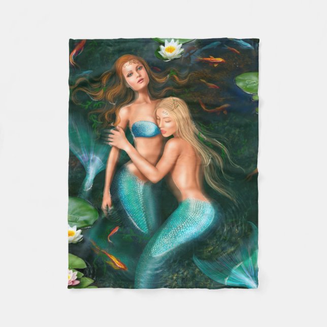 Couverture Polaire Fleece Blanket, Imaginaire de belles sirènes (Devant)